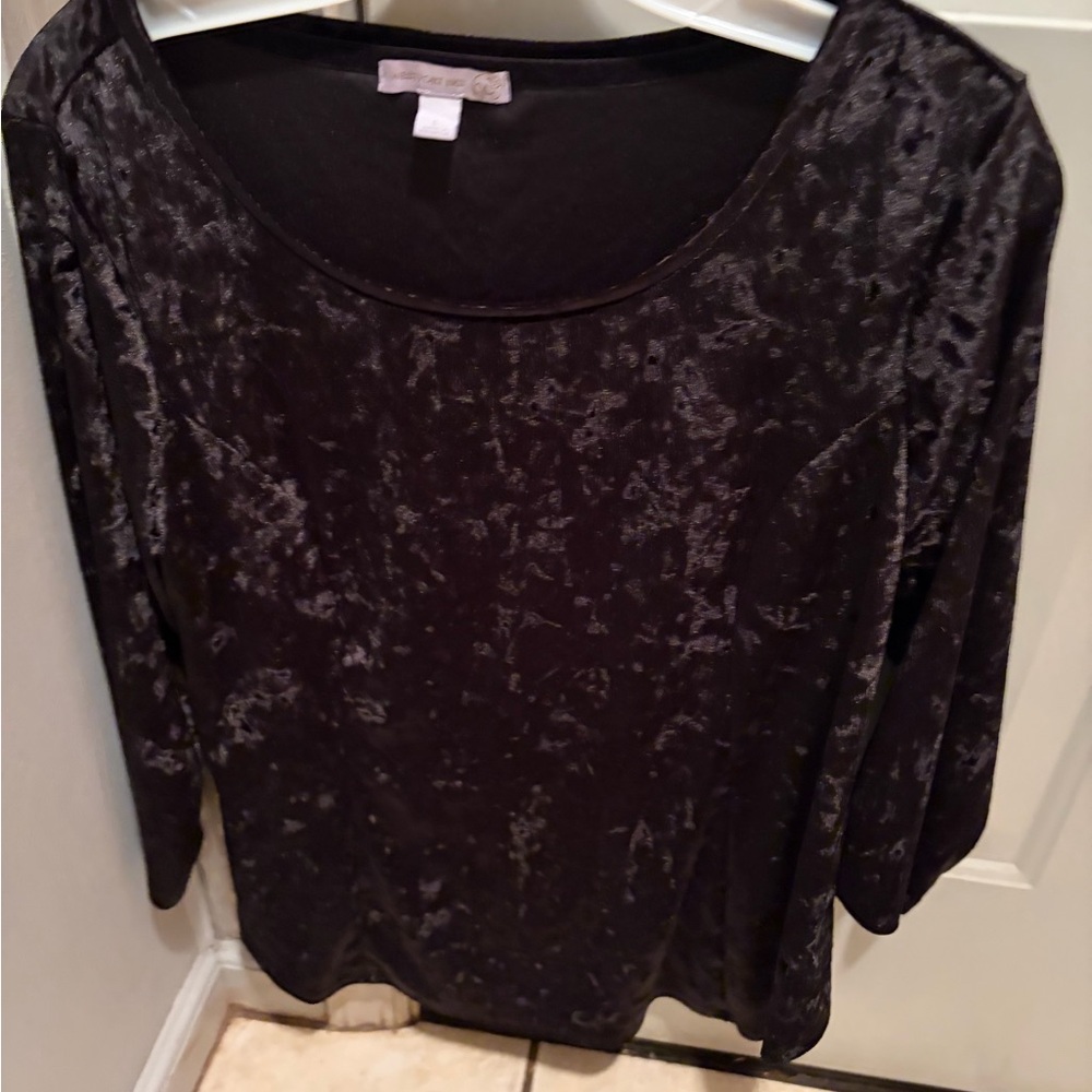 Westport Black Velvet Long Sleeve Top